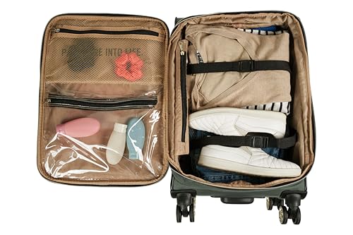 Image of Kenneth Cole REACTION Chelsea Chevron Quilted Luggage, Olive, 20-Inch Carry On