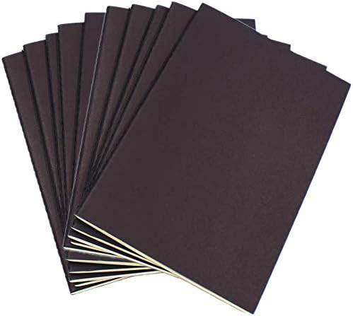 10 Pack Notebook Journals for Travelers, Students and Office, Writing Sketchbook Memo Diary Subject Notebooks Planner, 80 Pages, 40 Sheets, 8.3x5.5 inch, A5 Size (Black, Blank)