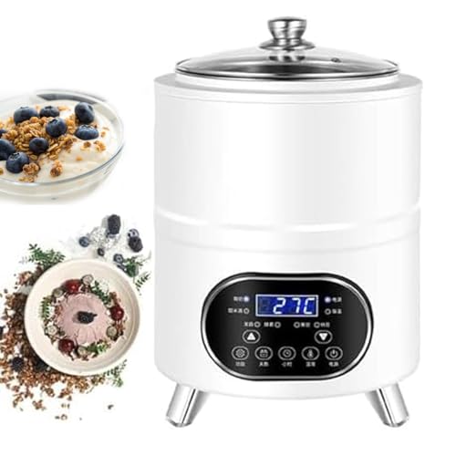 DPLWJPP Máquina Hacer Yogur Casero Totalmente Automática Máquina de Fermentación de Yogur Automática Incubadora de Yogur Eléctrica Máquina de Fermentación de Vino de Arroz 8L-White