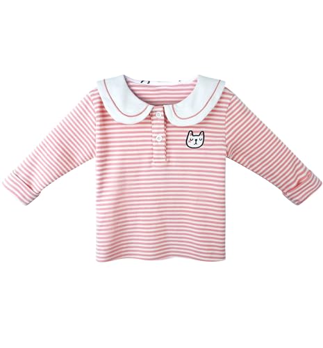 Image of Toddler Kids Girls Cute Shirt, Cat Bunny Embroidered Long Sleeve T-Shirt