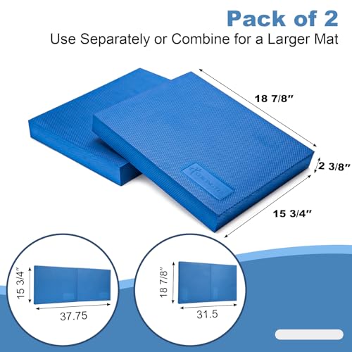 Image of StrongTek Extra Wide Foam Balance Pad for Physical Therapy, 19 inch X 15.8 inch X 2.4 inch, High-Density TPE Foam Pad for Exercise, Enhanced Stability, Core Strength, Non-Slip & Water-Resistant, for Fitness, Yoga
