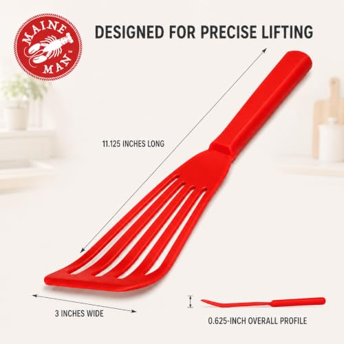 Image of Maine Man Silicone Fish Spatula, Non-Stick Angled Turner, For Delicate Foods, Draining Liquids, And Everyday Cooking