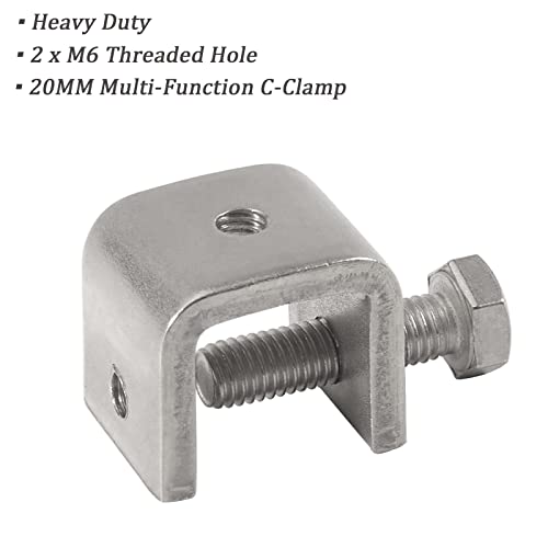 6Pcs Mini C Clamps 304 Stainless Steel C-Clamp 0.8 Inch Tiger Clamp Heavy Duty Small G Clamp Woodworking Clamp Auto Building Household C Clamp With Wide Jaw Opening I-Beam Design #TOP4