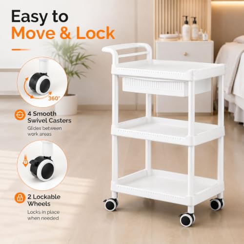 Carrito auxiliar de estética de 82 cm de alto para solucionar la falta de espacio en peluquerías 5