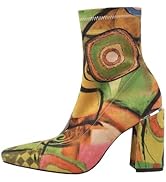 vivianly Womens Square Toe Ankle Booties Chunky Heel Boots Side Zipper Patent Leather Mid-Calf Boots