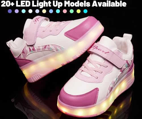 LED Roller Skates Shoes 4 Wheel Skating for Kids 5-15 Years -12 Light Modes Boys Girls Light Up Sneakers for Birthday4