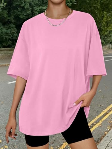 Image of Trendy Queen Womens Oversized T-Shirts Short Sleeves Workout Tops | Casual Summer Gym Tees Plus Size Fashion Clothes 2026