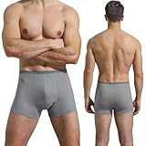 Relaxcare Mens Disposable Underwear,5-Pack Cotton Portable Boxers Briefs Panties for Travel/Fitness/Spa/Emergencies,Grey Small