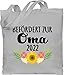 Shirtracer Oma Geschenk - Befördert zur Oma 2022 mit Blumen - schwarz - Unisize - Hellgrau - jutebeutel oma - WM101 - Stoffbeutel aus Baumwolle Jutebeutel lange Henkel