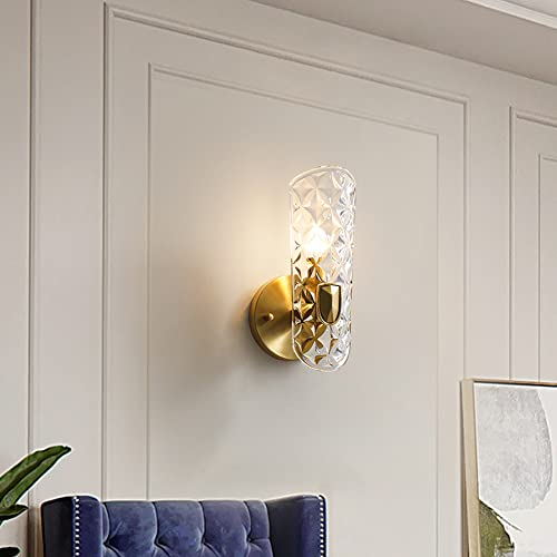 Aplique de pared de diseño totalmente cobre con pantalla de cristal 4