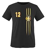 Trikot - MOTIV1 - Deutschland - 12 - Kinder T-Shirt - Schwarz/Gold Gr. 134-146