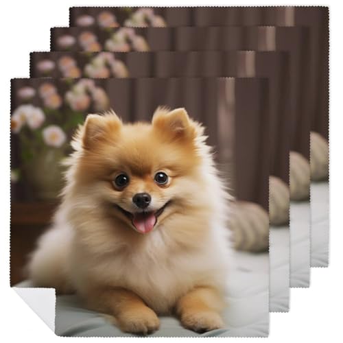 Servilletas de Tela Cuadradas Estilo Pomerania 4 PCS miniatura 1