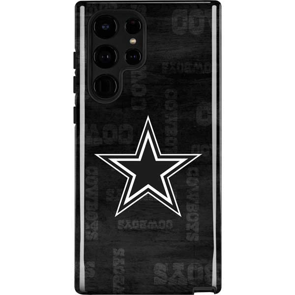 Skinit Pro Phone Case Compatible with Galaxy S22 Ultra - Officially Licensed NFL Dallas Cowboys Black & White Design