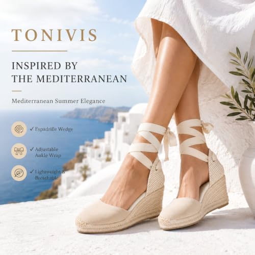 Image of Women's Espadrille Wedge Sandals Closed Toe Lace-Up Shoes