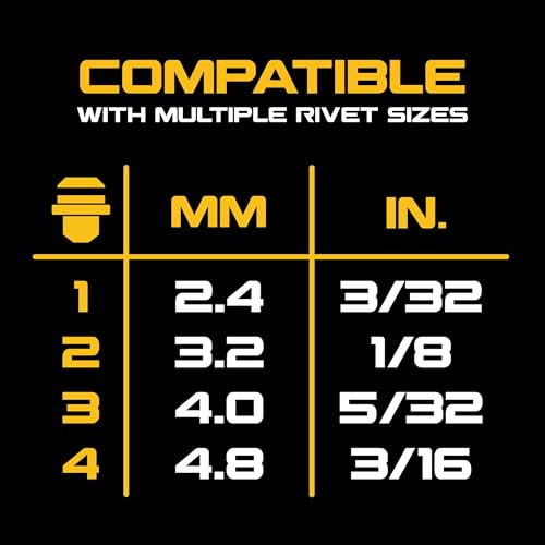 DEWALT 20V MAX XR Cordless Rivet Tool, 3/16", Bare Tool Only (DCF403B) - image 7