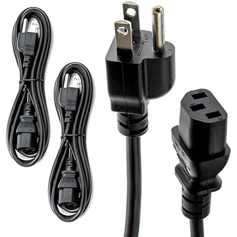 Rebuild Skills 16AWG 25FT 2PK 16/3 High Power Longer Length Universal Computer Monitor C13 Power Cord (25FT-16/3-2PK) Cover