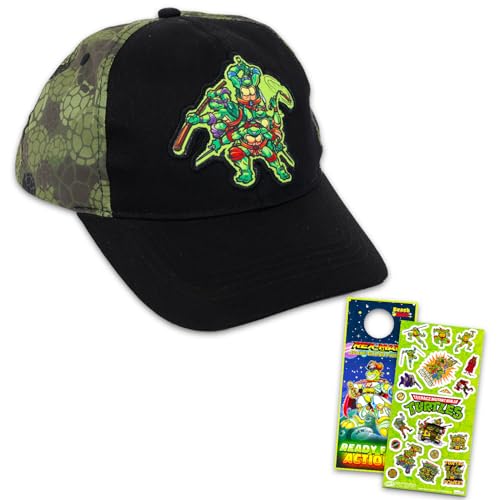 Teenage Mutant Ninja Turtles Hat for Boys 4-6 - TMNT Bundle with TMNT Baseball Cap for Kids Plus Stickers, More | TMNT Baseball Hat for Boys, Kids Multicolor