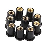 uxcell 10pcs M5 Universal Fairing Fasteners Windscreen Windshield Screws Bolts Nut Black Metal Rubber for Motorcycle