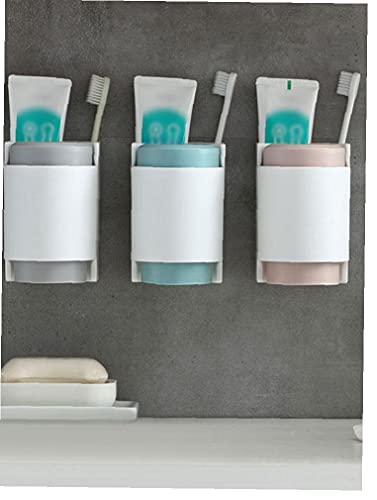NIDONE Tandenborstelhouder Sterke adsorptie wandgemonteerde tandpasta organizer met beker roze - Image 7