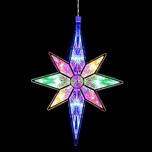 Luces de estrella de ventana Navidad LED de 27,5 cm de plástico arcoíris (1 unidad) 2