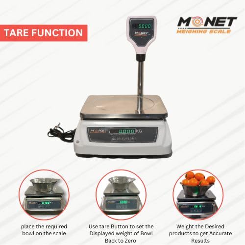 Image of MONET Weighing Scale | Green Display Light | For Industrial And Commercial Use | Weight Limit 30kg