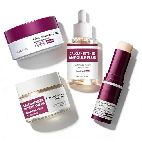 Calcium Korean Skincare Set, Skin Care Gift Sets For Women: Calcium Volume Multi Balm, Eye Mask, Serum, Anti Aging Face Cream - Skin Care Sets & Kits For Smooth & Glowing Skin, Pamper Gifts For Women