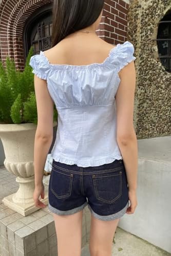 Image of Fairy Grunge Y2k Shirts Vintage Crop Tops Short Sleeve Girls Slim Fit Tees