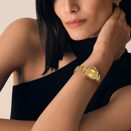 GeYa Vintage Gold Watches for Women Dainty Ladies Dressy Bracelet Watch Designer Minimalist for Small Wrist Analog Quartz Stainless Steel Classic Water Resistant Square Case2