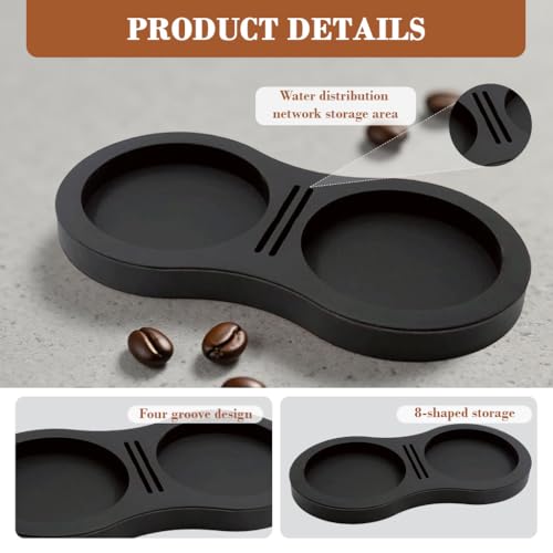 Image of Supvox Coffee Tamper Storage Stand 2 in 1 Silicone Base for 51-58mm Tamper & Distribution Tool, Silicone Organizer Dock Organizer, Espresso Coffee Machine Tools