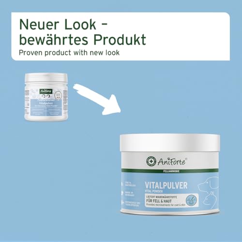 AniForte Fellpflege für Hunde & Katzen Fellharmonie Vitalpulver 250g - Natürlich für glänzendes Fell & Vitale Haut, unterstützt Stoffwechsel & Immunsystem
