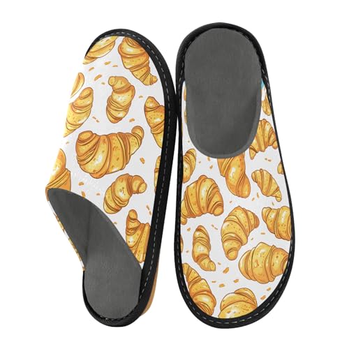 senya Crunchy Croissants Fuzzy Slippers Soft Home Bedroom Slippers for Women Men House Shoes2