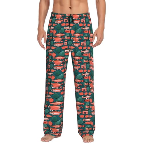 Pantalon de pyjama léger pour homme vêtement de nuit respirant imprimé