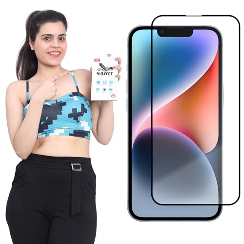 Image of UniqueMe Sakit Military-Grade Premium Tempered Glass Screen Protector for iPhone 13 /13 Pro / 14 / 16e with Edge to Edge Coverage I Case Friendly, 9H Hardness and Bubble free installation kit