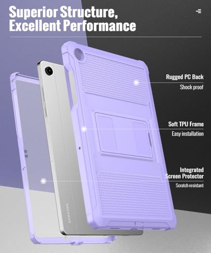 Image of MoKo Shockproof Case Fit Samsung Galaxy Tab A11+ Plus / A9+ 11 Inch | Full Body Rugged Stand Back Cover with Built-in Screen Protector for Galaxy Tab A11+ / A9+ Tablet, Taro Purple