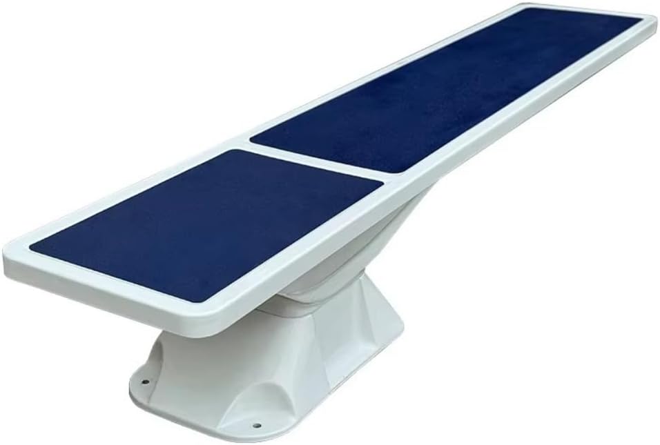 Stand Diving Board, 8-Foot, Radiant White with Blue TrueTread,Swimming Race Diving Platform,Pool Starting Stand Training Jumping Pool Equipment Starting Board Platform, Diving Board