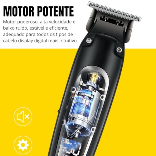 Maquina De Corta Cabelo Profissional E Aparador De Barba Usb (CINZA)