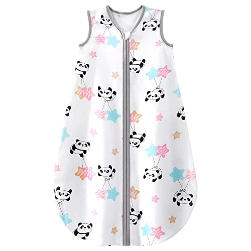 Image of Yoofoss Baby Sleep Sack 12-18 Months 100% Cotton Baby Sleeping Bag 0.5 TOG Toddler Wearable Blankets with Cute Panda Pattern Breathable Lightweight (Large)