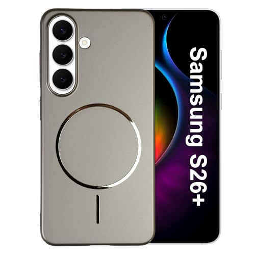Image of AIBEX Ultra-Thin Mag-Saf Back Cover Case Compatible with Samsung S26 Plus| Slim Fit Scratch-Resistant Matte |Magnetic Wireless Charging |Microfibre Lining |Camera Protection (PC Material) - Titanium