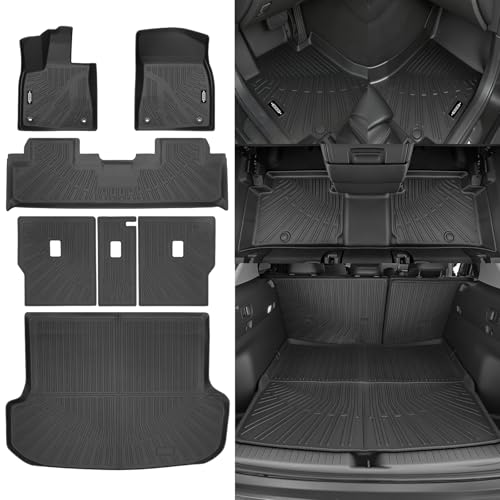 NQOQN Custom Fit Floor Mats for Lexus RX RX350 RX450h (Not for RXL) 2016-2022 All Weather TPE Floor Liners with Trunk Mat & Backrest Protectors Odorless Full Set Interior Accessories