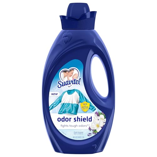Suavitel Odor Shield Liquid Fabric Softener, Laundry Odor Eliminator, Fresh Air Scent, 46 oz