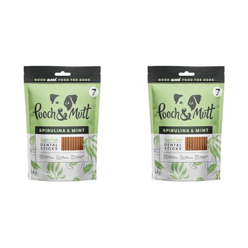 Pooch & Mutt - Superfood Dental Sticks, Spirulina And Mint Flavour, 251g (Pack of 2)