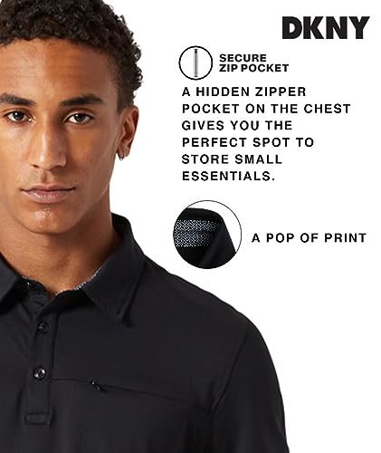 Polo para Hombre DKNY de Manga Corta, Quick Dri Fit para Golf y Rendimiento con Bolsillo miniatura 3