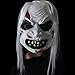 Halloween Horror Grimace Fantôme masque terrifiant Zombie Masque sanglant aux cheveux blancs, Parti Masque Cosplay, Ghost Zombie Halloween Masque à pleines dents Effrayant peau Emulsion avec des cheve