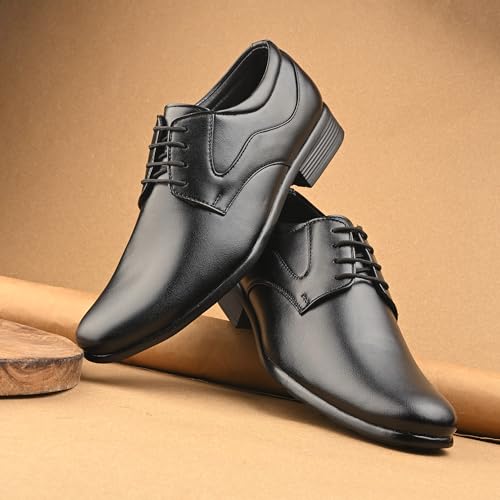 Image of Centrino Formal Shoes for Men | Lightweight Comfortable Office Shoes for Man Stylish | Cushioned Insole Lace-Up Shoes for Men | Durable TPR Sole | Trendy Classic Design Footwear for Men (8115)