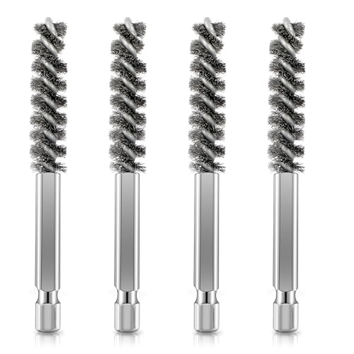 4 Pcs Golf Drill Brush Golf Club Cleaner Brush Golf Club Brush 9mm Wire Brush for Drill Golf Club Cleaning Kit Golf Cleaning Brush with 1/4