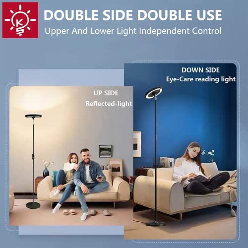 Keepsmile 36W RGB LED Floor Lamp with Remote App Control - Dimmable Dual-Sided Light for Living Room, Bedroom, and Office