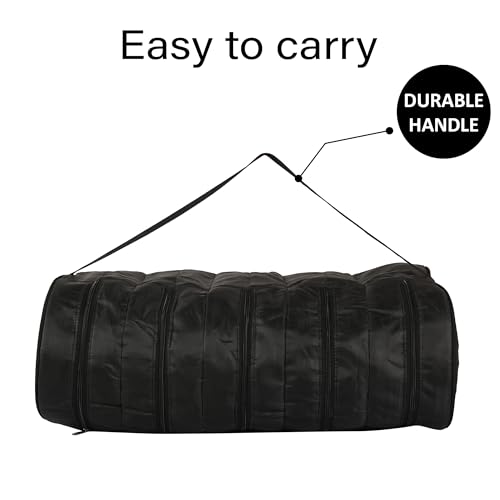 Image of Kuber Industries Upto 5 Pair Foldable Shoe Organiser Cover for Travel | Hanging Sandal /Shoes Packing Pouch & Storage Bag with Zip | Black