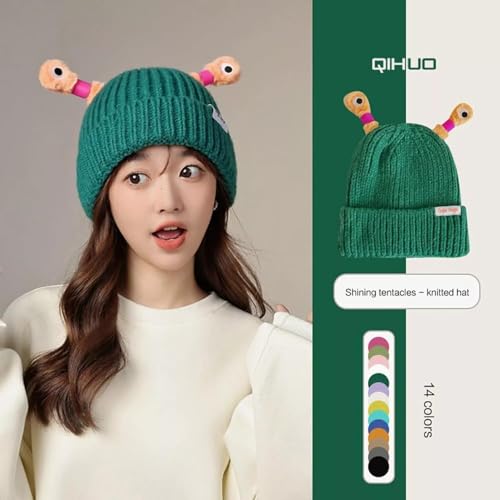 Monster Tentacles Hat, Glowing Little Monster Knit Hat,Cute Glowing Little Little Monster Knit Beanie Retractable Tentacles2