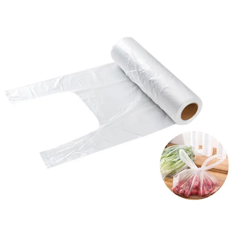 500 x Clear Plastic Freezer Bags on Roll | Sandwich Food Plastic Bags for Multi-Use | Ideal for Fresh Fruit and Veg - Versatile and Durable-(Vest 9 x 14 x 18 Inch)