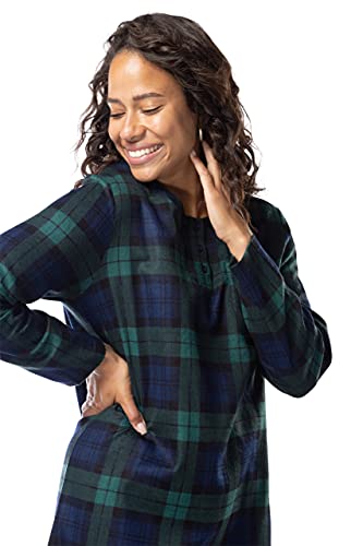 Fishers Finery Women's EcoFabric Henley Nightshirt | Long Sleeve | Below Knee | EcoFlannel EcoFleece Options3
